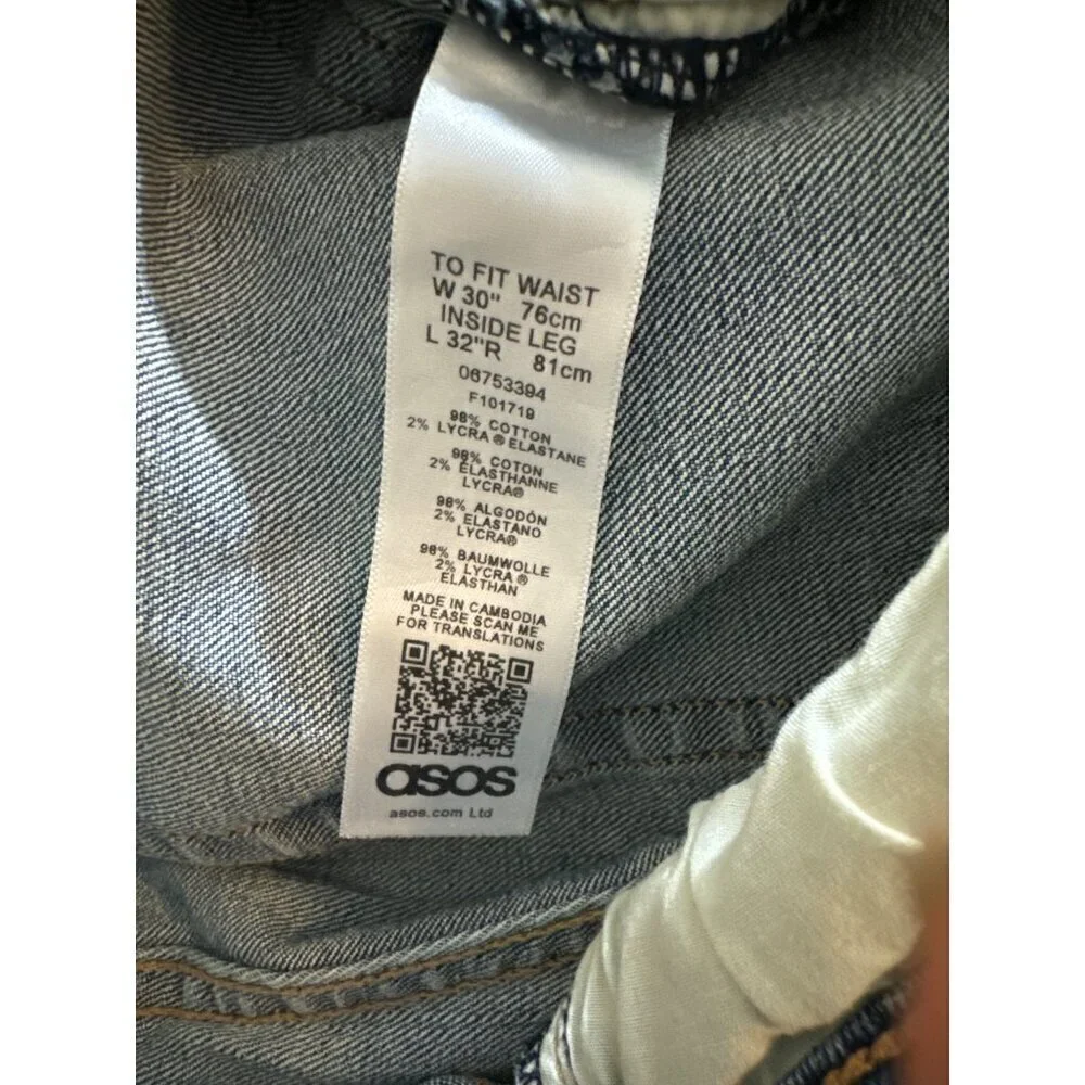 ASOS Mens Medium Wash Slim Fit Jeans 30x32